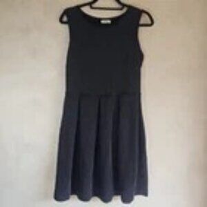 Max Studio Black/White Pin Dot Sleeveless Pleated Rayon Blend Dress-Size: Medium